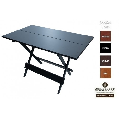 Mesa Dobrável Bar de Madeira 120x70 Mogno - Cod: 800